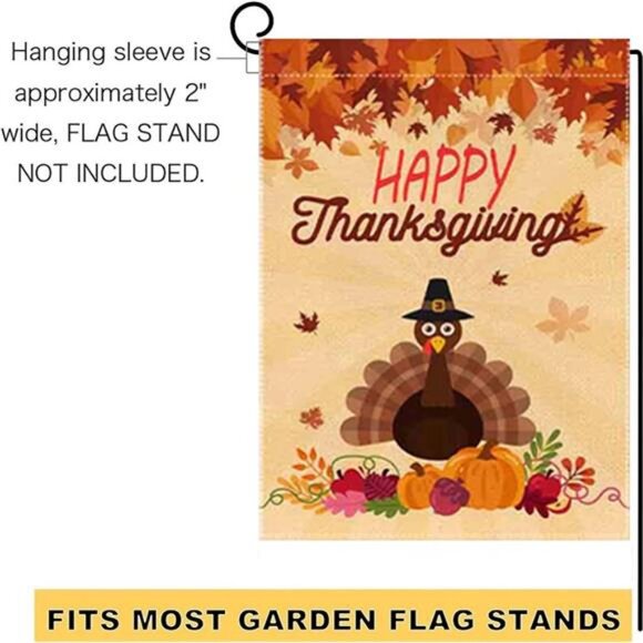 Fall Thanksgiving Small Garden Flag 12x18 Inch Vertical Double Sided - Picture 7 of 8